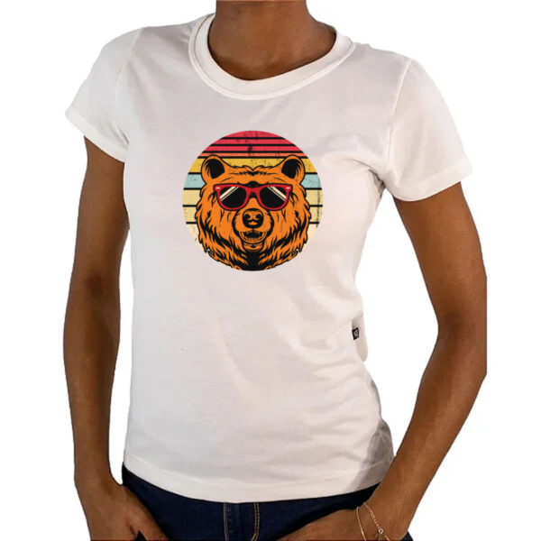 Camiseta Baby Look Urso ray ban sunset - Imagem 4