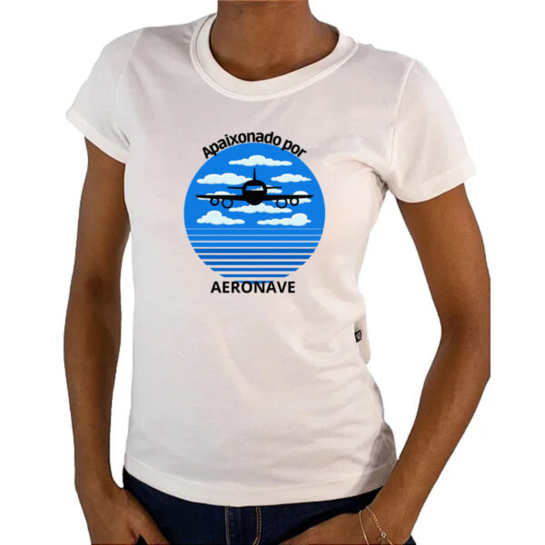 Camiseta Baby Look Apaixonado por aeronave - Imagem 4