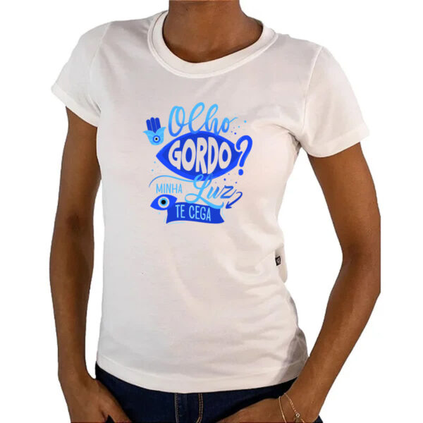 Camiseta Baby Look Olho Grego gordo cego - Imagem 4