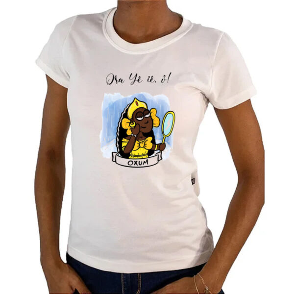 Camiseta Baby Look Orixas Cartoon Oxum Ora Ye ie o - Imagem 4