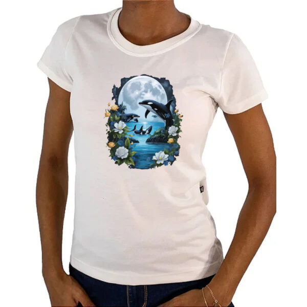 Camiseta Baby Look Orca ao luar - Imagem 4