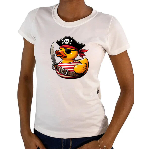 Camiseta Baby Look Patinho de borracha Pirata - Imagem 4