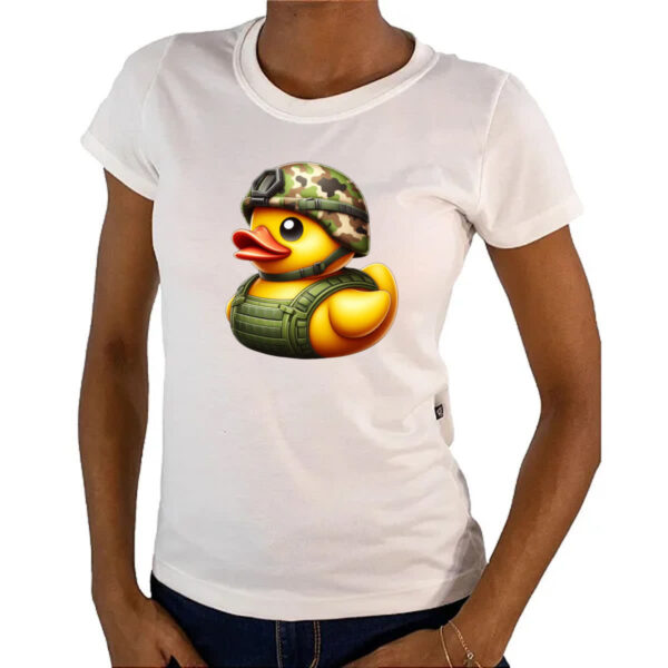 Camiseta Baby Look Patinho de borracha Soldado - Imagem 4