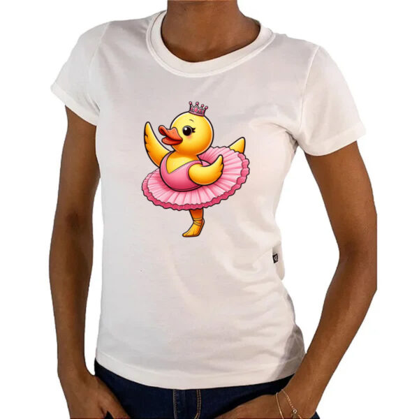 Camiseta Baby Look Patinho de borracha bailarina - Imagem 4