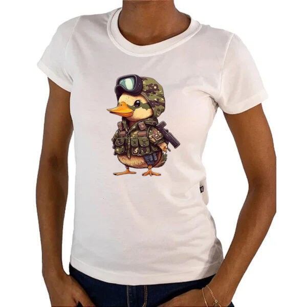 Camiseta Baby Look Patinho militar - Imagem 4