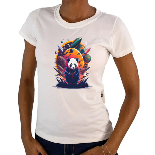 Camiseta Baby Look Panda Sideral - Imagem 4