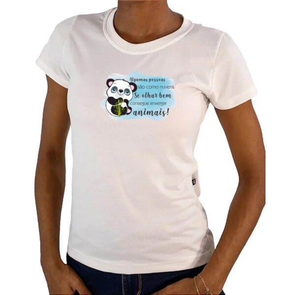 Camiseta Baby Look Panda algumas pessoas sao nuvens - Imagem 4