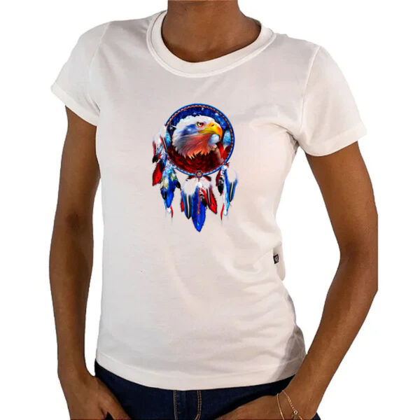 Camiseta Baby Look Apanhador de sonhos aguia americana - Imagem 4