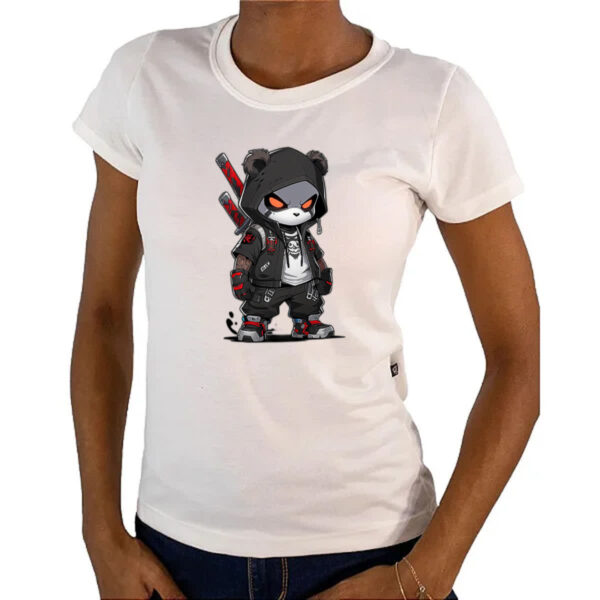 Camiseta Baby Look Panda chibi ninja - Imagem 4