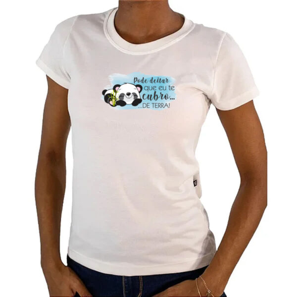 Camiseta Baby Look Panda pode deitar - Imagem 4