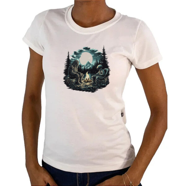 Camiseta Baby Look Pe Grande Acampamento Alien - Imagem 4