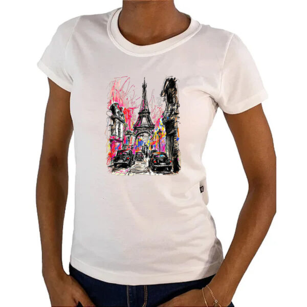 Camiseta Baby Look Paris street art - Imagem 4