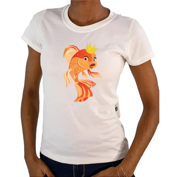 Camiseta Baby Look Peixinho dourado - Imagem 4