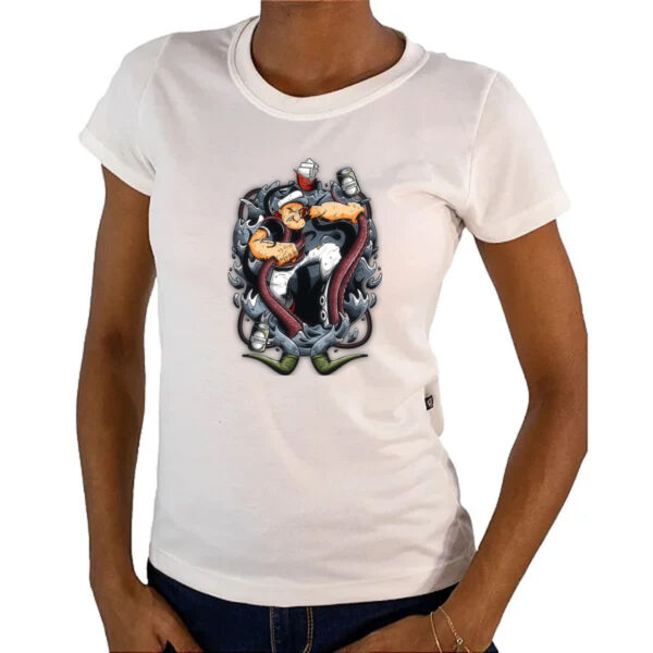 Camiseta Baby Look Popeye vs Kraken - Imagem 4