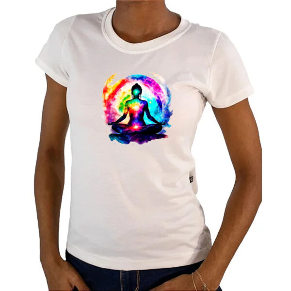 Camiseta Baby Look Posicao Lotus Chakra - Imagem 4
