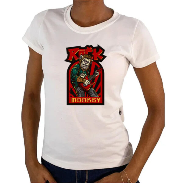 Camiseta Baby Look Rock Monkey - Imagem 4