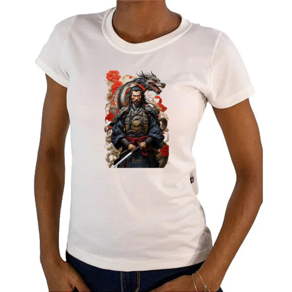 Camiseta Baby Look Samurai Japones Dragao Milenar - Imagem 4