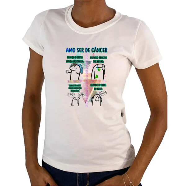 Camiseta Baby Look Signo Amo ser de Cancer - Imagem 4