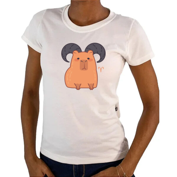 Camiseta Baby Look Signo Capivara Aries - Imagem 4
