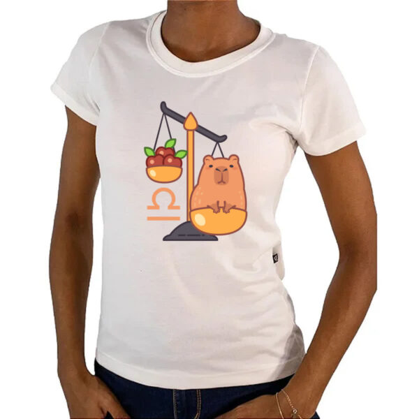 Camiseta Baby Look Signo Capivara Libra - Imagem 4