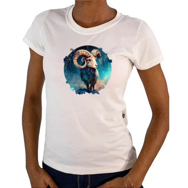 Camiseta Baby Look Signo de Aries placa de luxo - Imagem 4