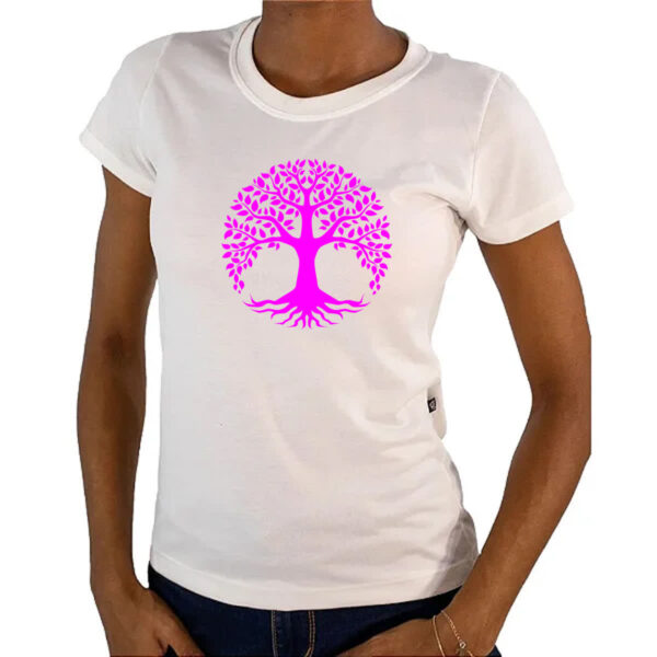 Camiseta Baby Look Arvore da vida pink - Imagem 4