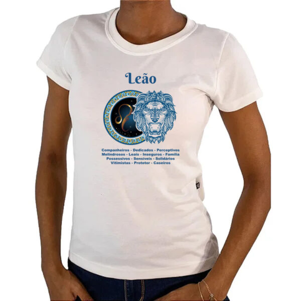 Camiseta Baby Look Signo de Leao adjetivos - Imagem 4
