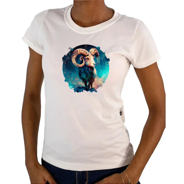 Camiseta Baby Look Signo de aries logo de luxo - Imagem 4