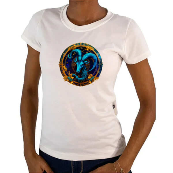 Camiseta Baby Look Signo de capricornio logo de luxo - Imagem 4