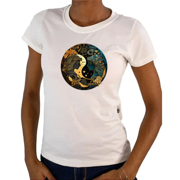 Camiseta Baby Look Signo de gemeos logo de luxo - Imagem 4