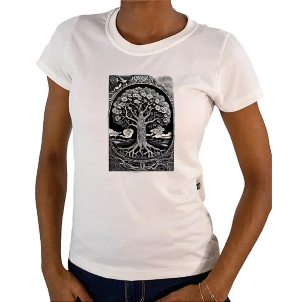 Camiseta Baby Look Arvore da vida simbologia viking - Image 4
