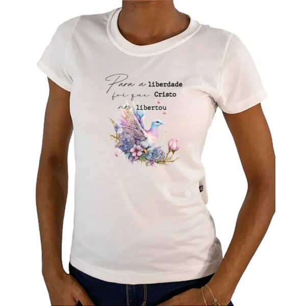 Camiseta Baby Look Salmos Liberdade - Imagem 4