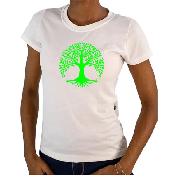 Camiseta Baby Look Arvore da vida verde - Imagem 4
