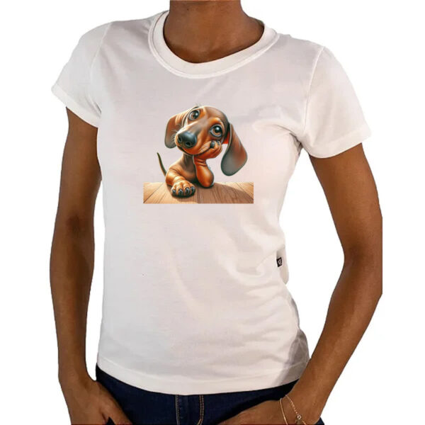 Camiseta Baby Look Salsichinha pensativo - Imagem 4