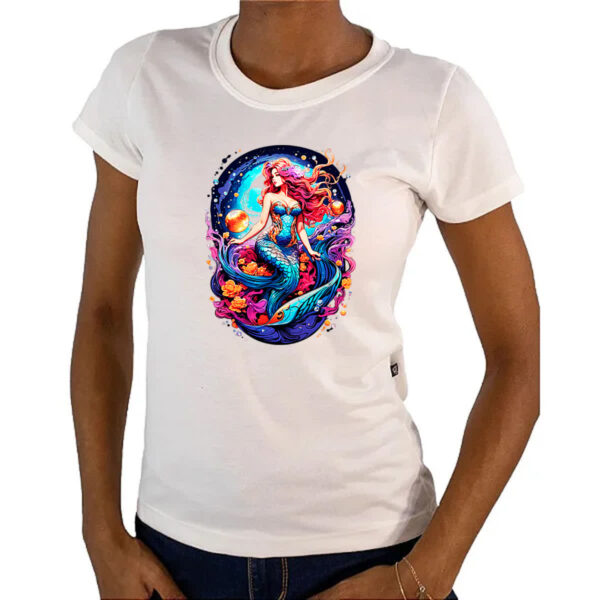 Camiseta Baby Look Sereia na galaxia - Imagem 4