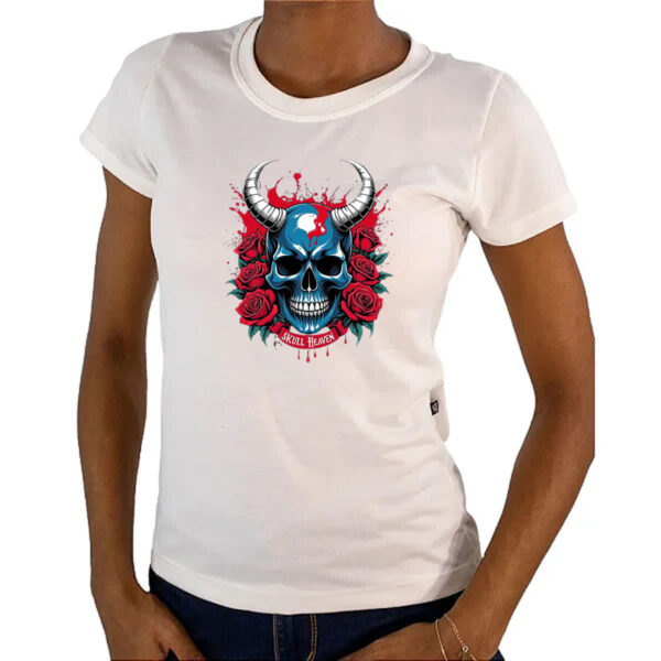Camiseta Baby Look Skull Heaven - Imagem 4
