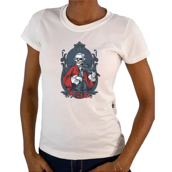Camiseta Baby Look Skull Mozart - Imagem 4