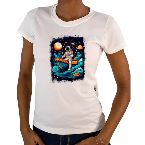 Camiseta Baby Look Astronauta e o bote - Imagem 4
