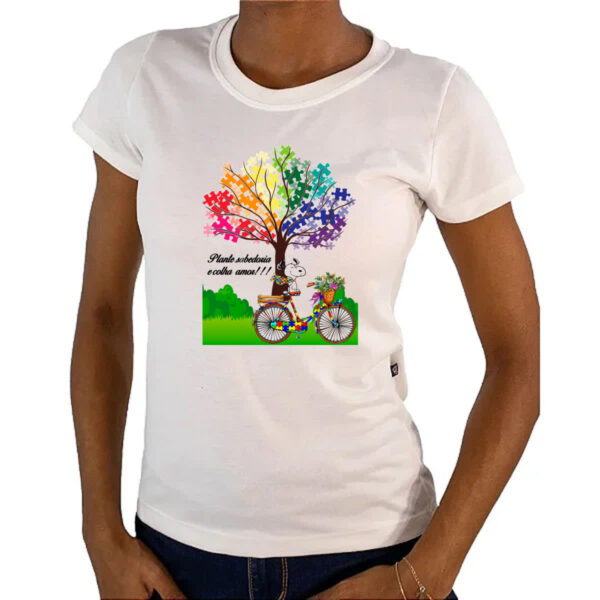 Camiseta Baby Look Autismo Plante sabedoria e colha amor - Imagem 4