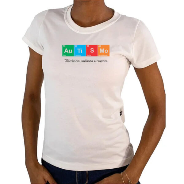 Camiseta Baby Look Autismo tabela periodica - Imagem 4