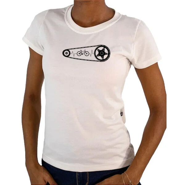 Camiseta Baby Look Batimento cardiaco catraca bicicleta - Imagem 4