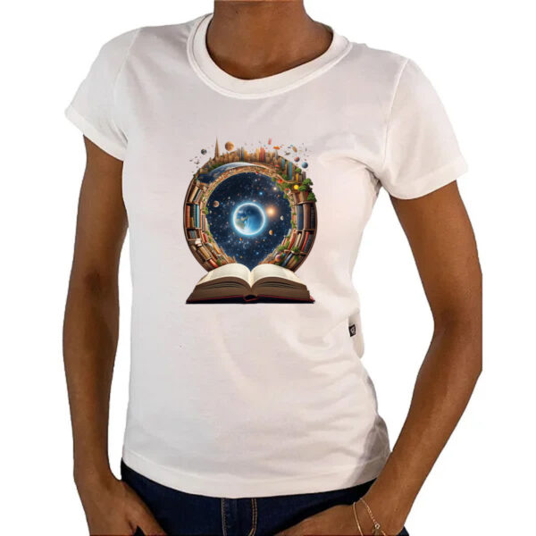 Camiseta Baby Look Biblia livro conhecimento universal - Imagem 4
