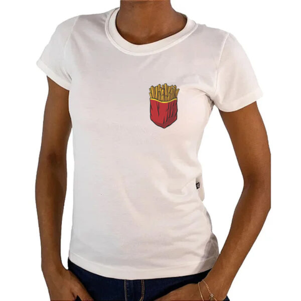 Camiseta Baby Look Bolso com batata frita - Imagem 4