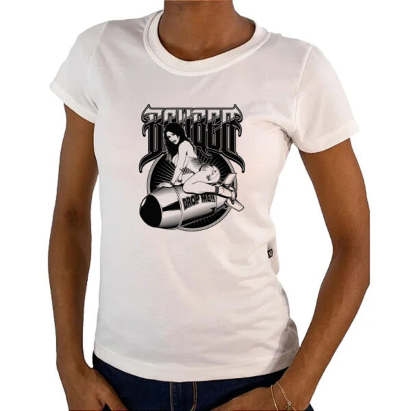 Camiseta Baby Look Bomber drop me - Imagem 4