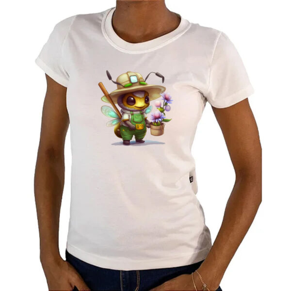Camiseta Baby Look Abelha jardineira - Imagem 4