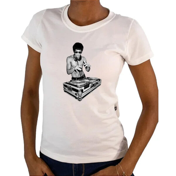 Camiseta Baby Look Bruce Lee DJ - Imagem 4