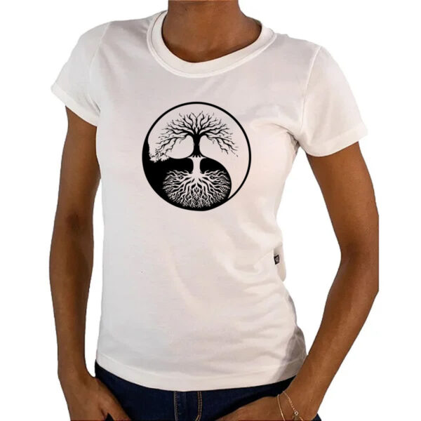 Camiseta Baby Look Yin Yang Arbore da vida - Imagem 4