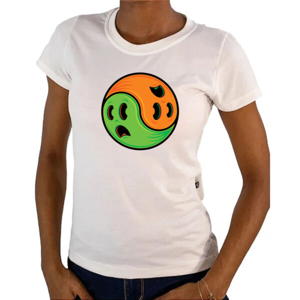 Camiseta Baby Look Yin Yang Halloween - Imagem 4