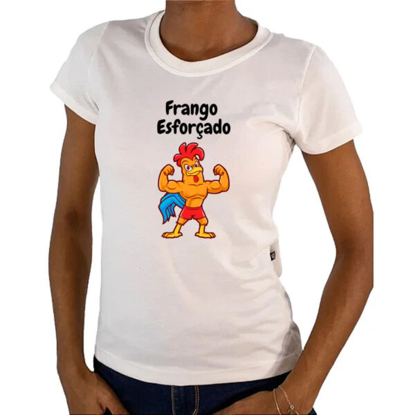 Camiseta Baby Look Academia frango esforcado - Imagem 4