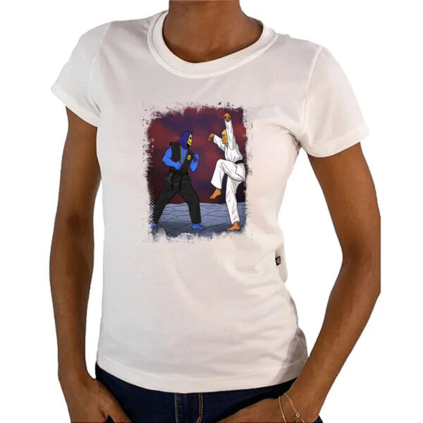 Camiseta Baby Look He-Man Karate Kid parodia - Imagem 4